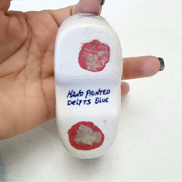 Vintage Delft Blue Small Clog Ashtray Hand Painted Holland Windmill - Picture 10 of 13